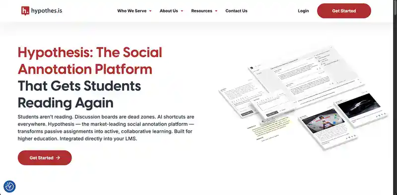 Hypothesis homepage, a free website annotation tool and social annotation platform for higher education