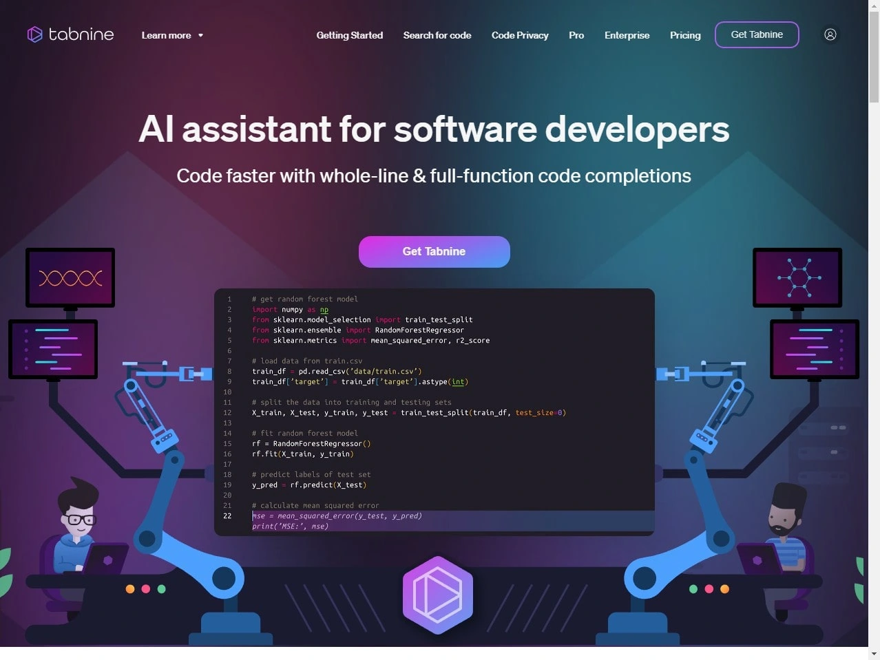 tabnine homepage